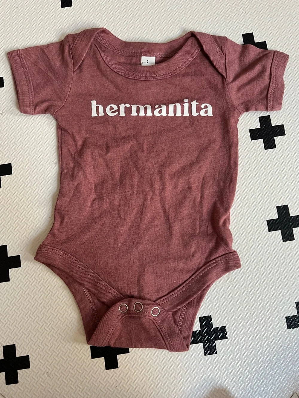 Hermanita Mauve Baby Onesie - 0-3M